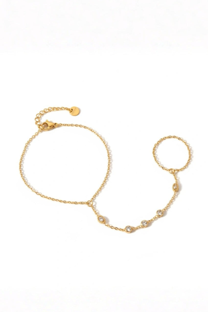 Pulseira dourada Brilho Elegância Versalhes com design delicado e zircónias